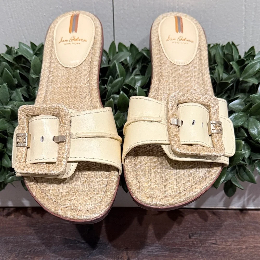 Sam Edelman Gaige Flat Sandal Bleached Wheat 9 Medium